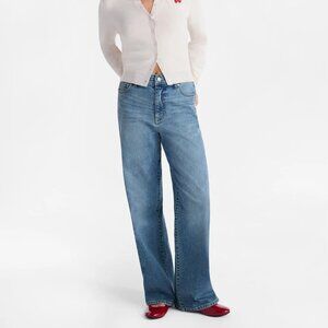 No Boundaries Womens High Rise Baggy Wide Leg Jeans 32" Inseam SZ Small (4-6)